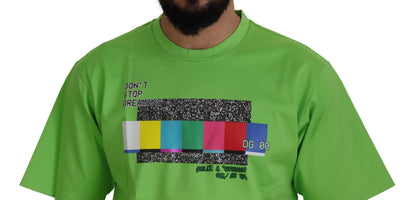 T-shirt haut Dolce & Gabbana en coton vert DG CHANNEL