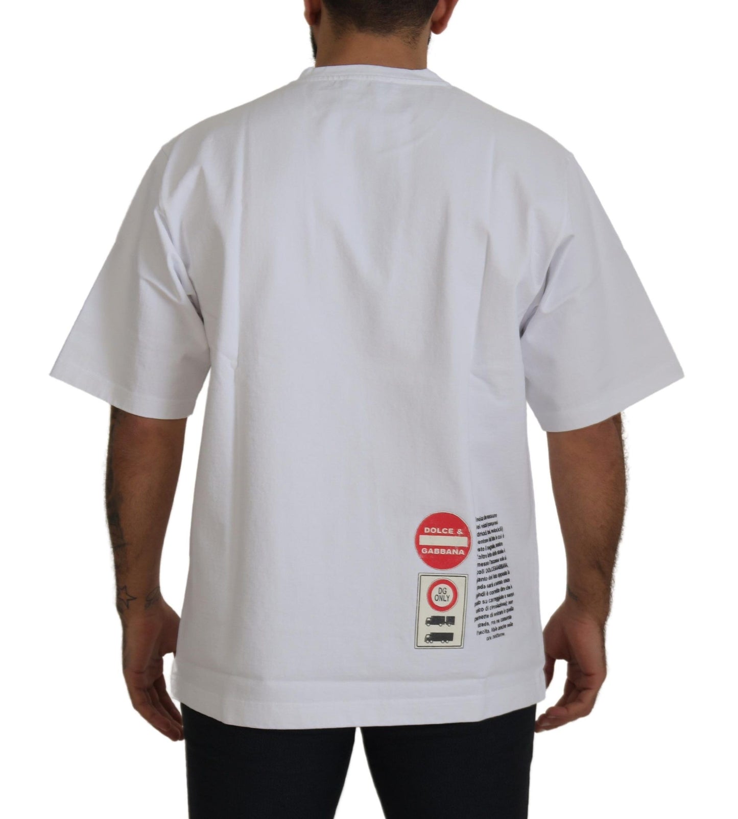 T-shirt col rond en coton blanc Dolce & Gabbana Amor Cœur