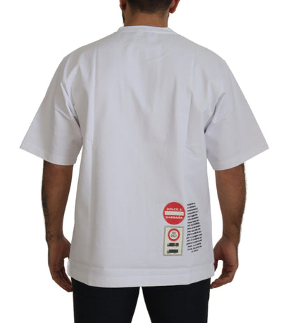 T-shirt col rond en coton blanc Dolce & Gabbana Amor Cœur
