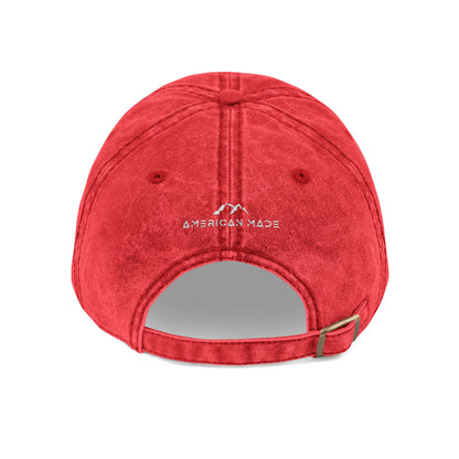 Hecho en EE. UU. | Gorra vintage desgastada con la bandera estadounidense "Land of the Free" | Gorra de béisbol bordada