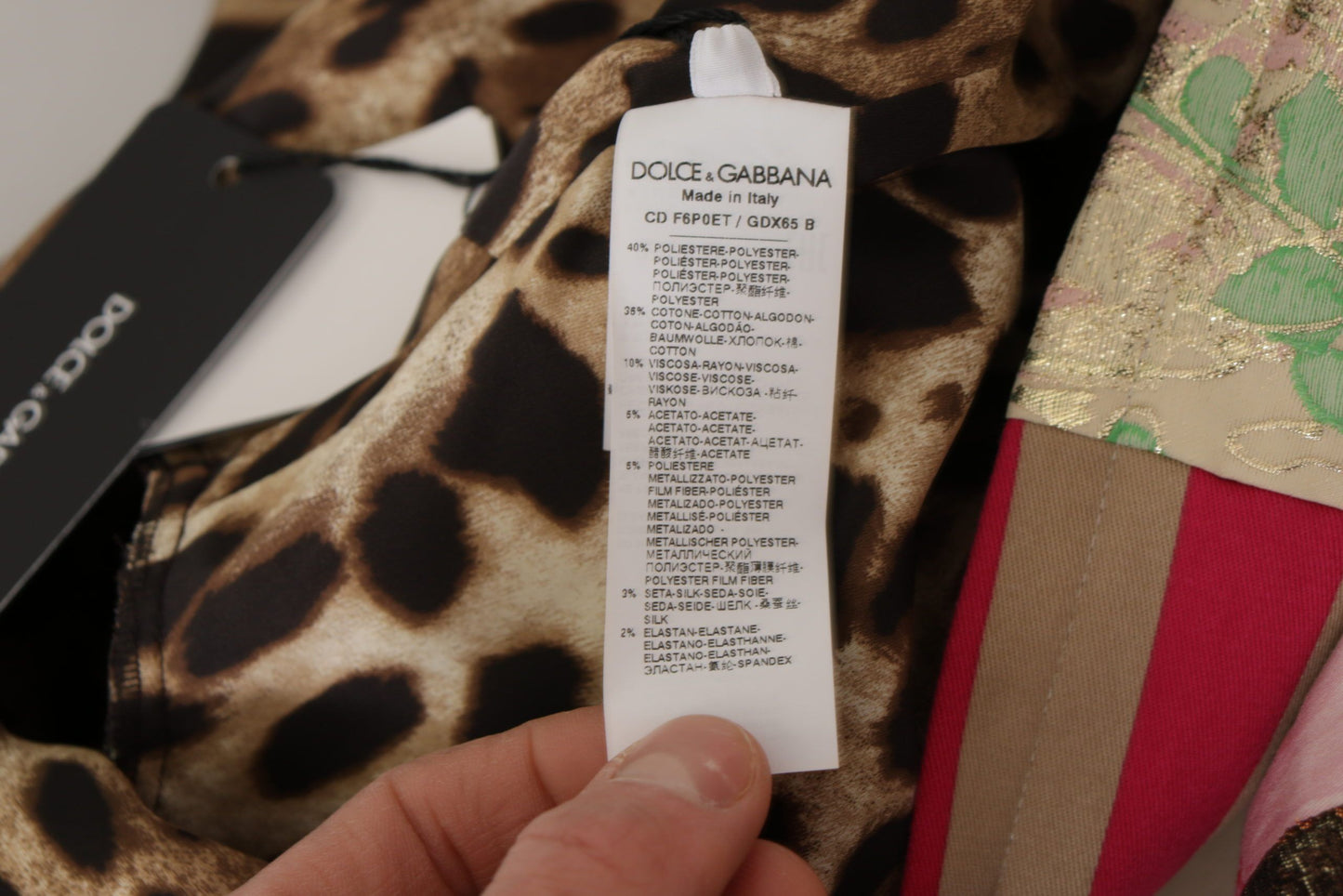 Robe courte fourreau jacquard Dolce & Gabbana multicolore patchwork fleuri