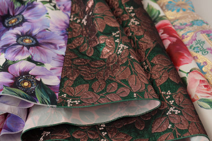 Robe Dolce & Gabbana Midi Jacquard Floral Patchwork en Soie