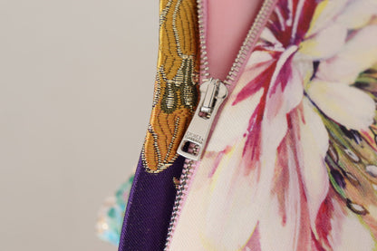 Robe Dolce & Gabbana Midi Jacquard Floral Patchwork en Soie