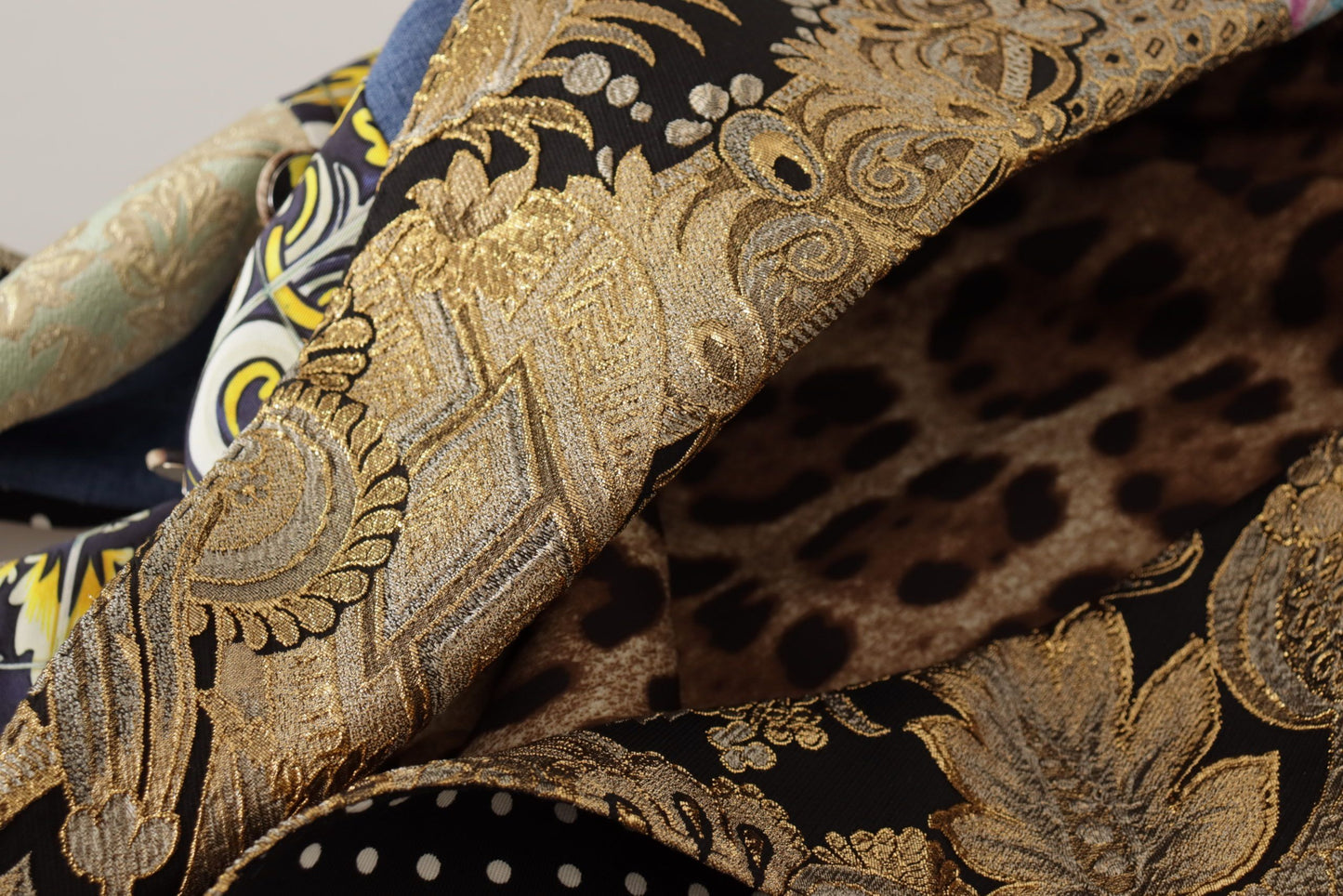 Chaqueta Blazer de Jacquard con Parches Multicolor Cruzada de Dolce & Gabbana