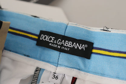 Pantalon taille haute en coton à rayures multicolores Dolce & Gabbana