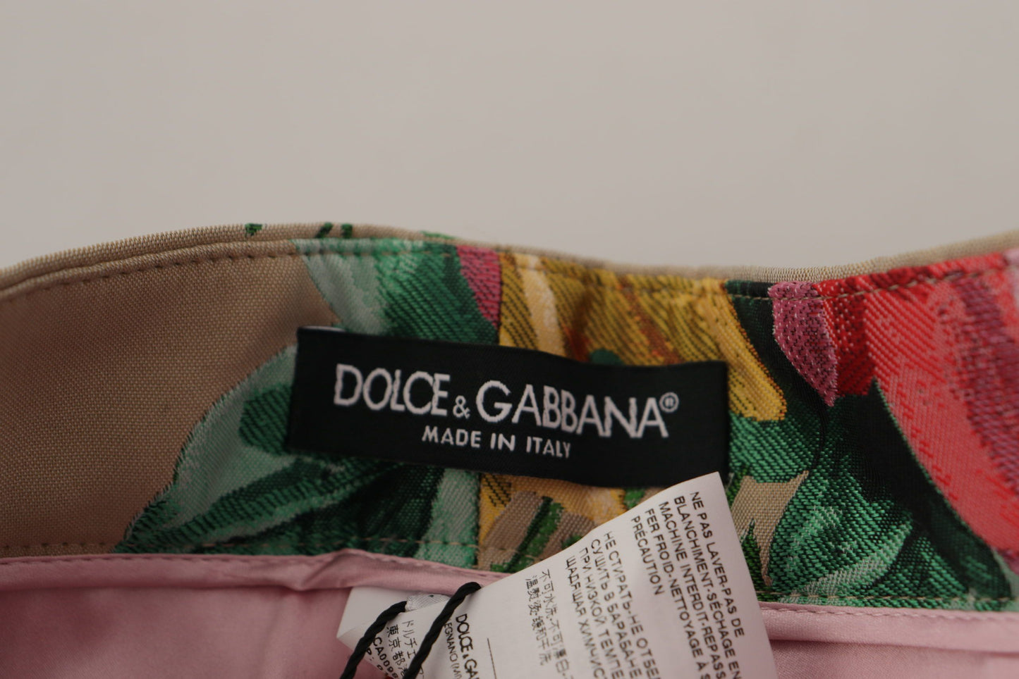 Dolce & Gabbana Robe florale beige Pantalon taille haute formel