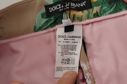 Dolce & Gabbana Robe florale beige Pantalon taille haute formel