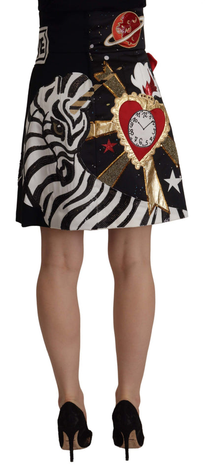 Jupe Piano Dolce & Gabbana « Black Love Clock » à Sequins