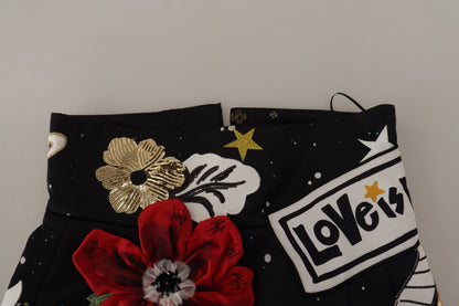 Jupe Piano Dolce & Gabbana « Black Love Clock » à Sequins