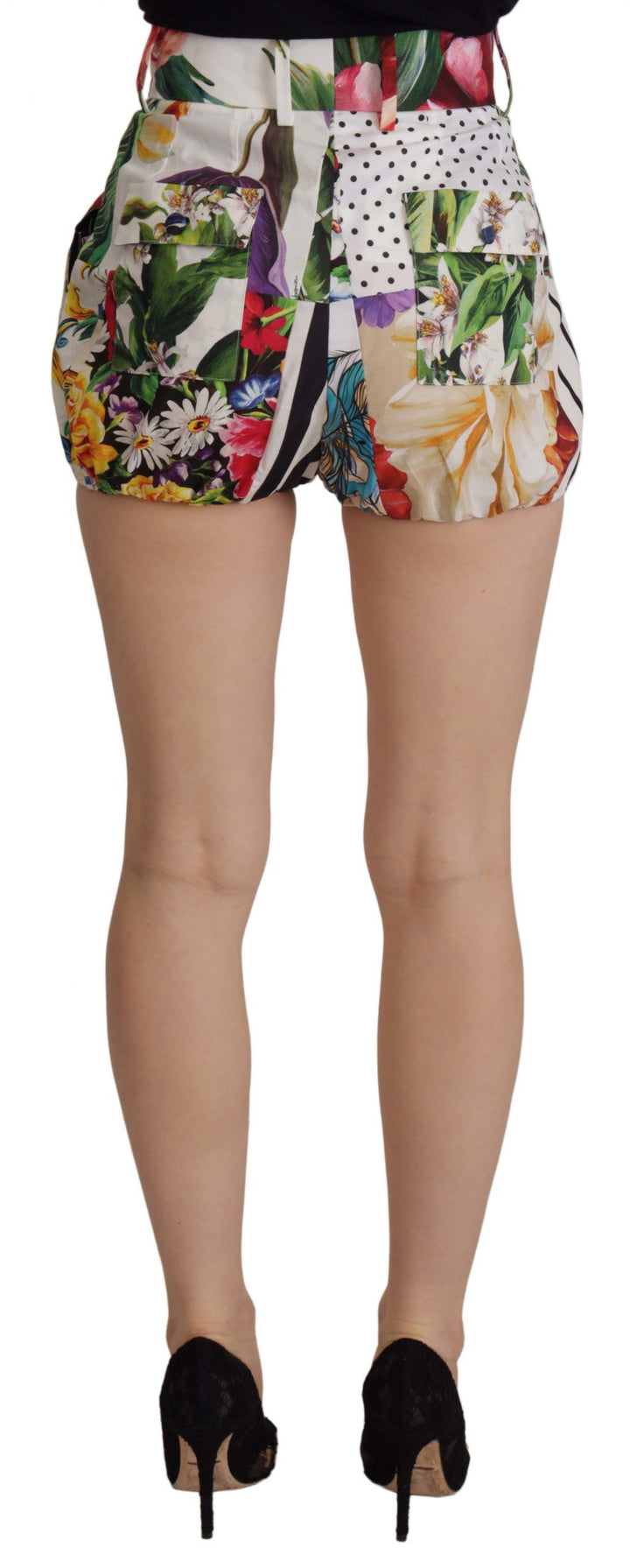 Pantalones cortos de tiro alto multicolor de Dolce & Gabbana