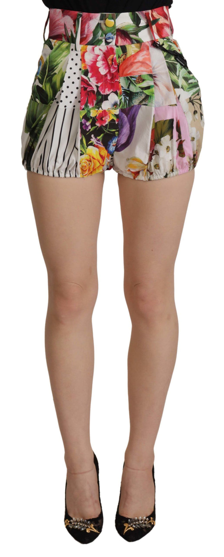 Pantalones cortos de tiro alto multicolor de Dolce & Gabbana