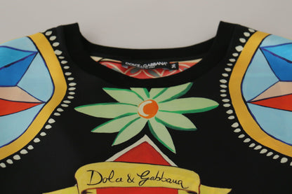 T-shirt en soie à motif Carretto et soldat multicolore Dolce & Gabbana