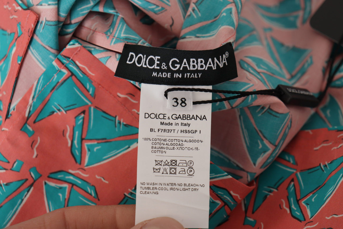 T-shirt en coton imprimé bateau à voile rose Dolce & Gabbana