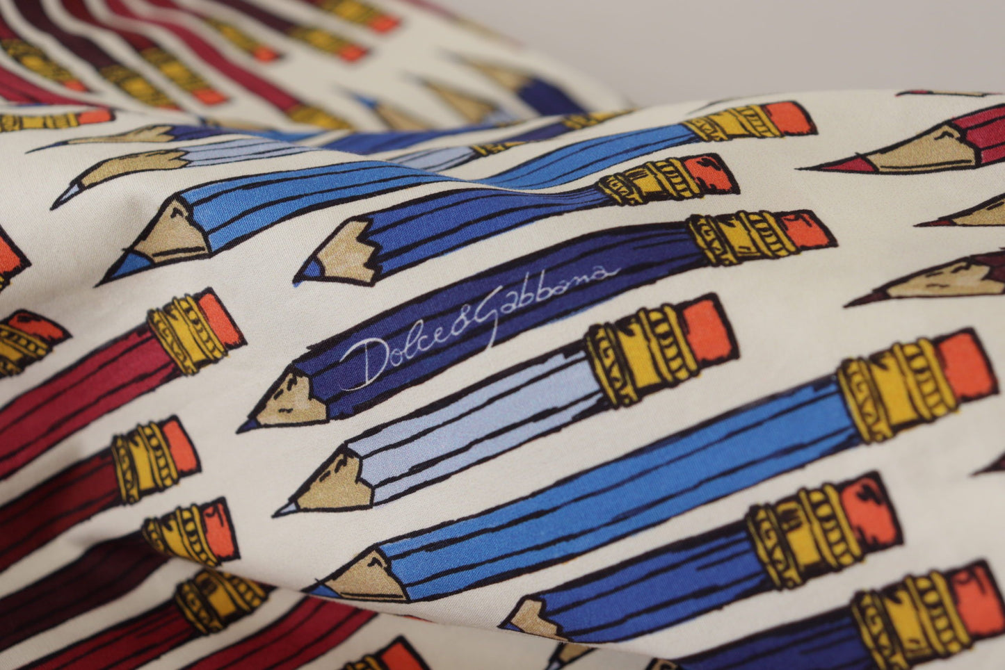 Chemisier t-shirt en coton imprimé crayon blanc Dolce & Gabbana