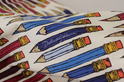 Chemisier t-shirt en coton imprimé crayon blanc Dolce & Gabbana