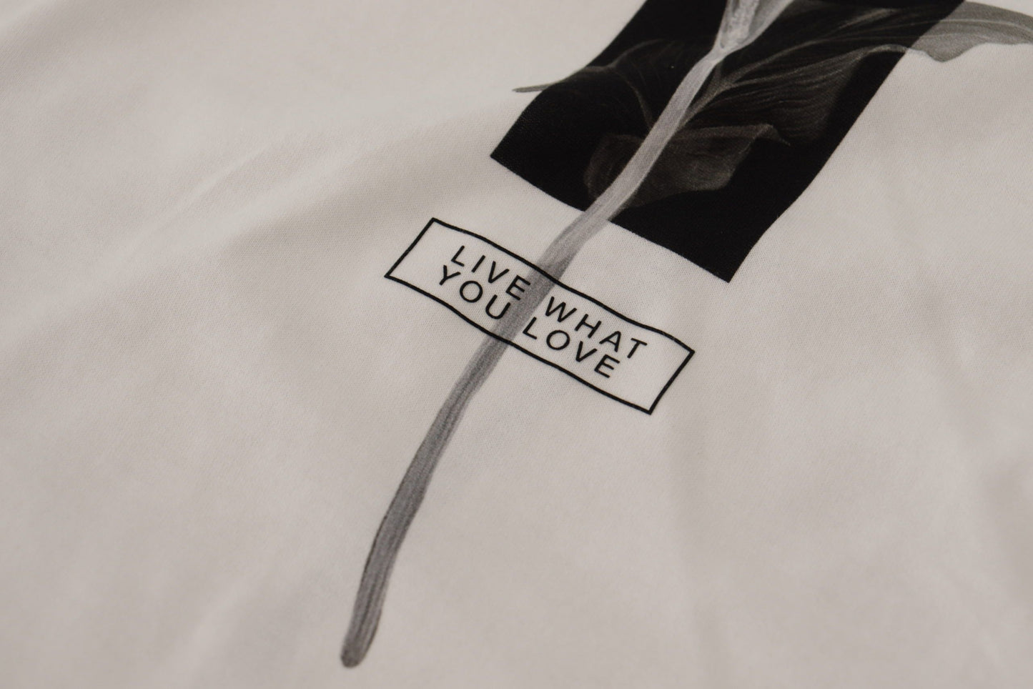 T-shirt col rond en coton blanc et roses noires Dolce & Gabbana