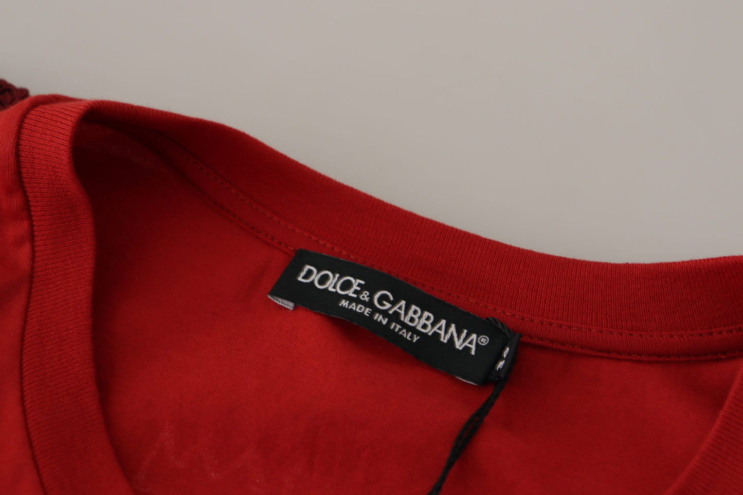 T-shirt Dolce & Gabbana col rond rouge Amor Vincit Omnia