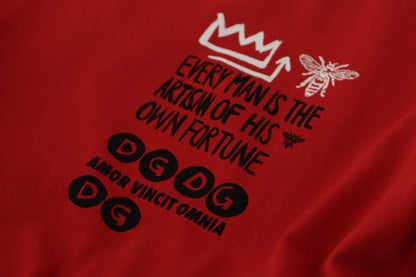 T-shirt Dolce & Gabbana col rond rouge Amor Vincit Omnia
