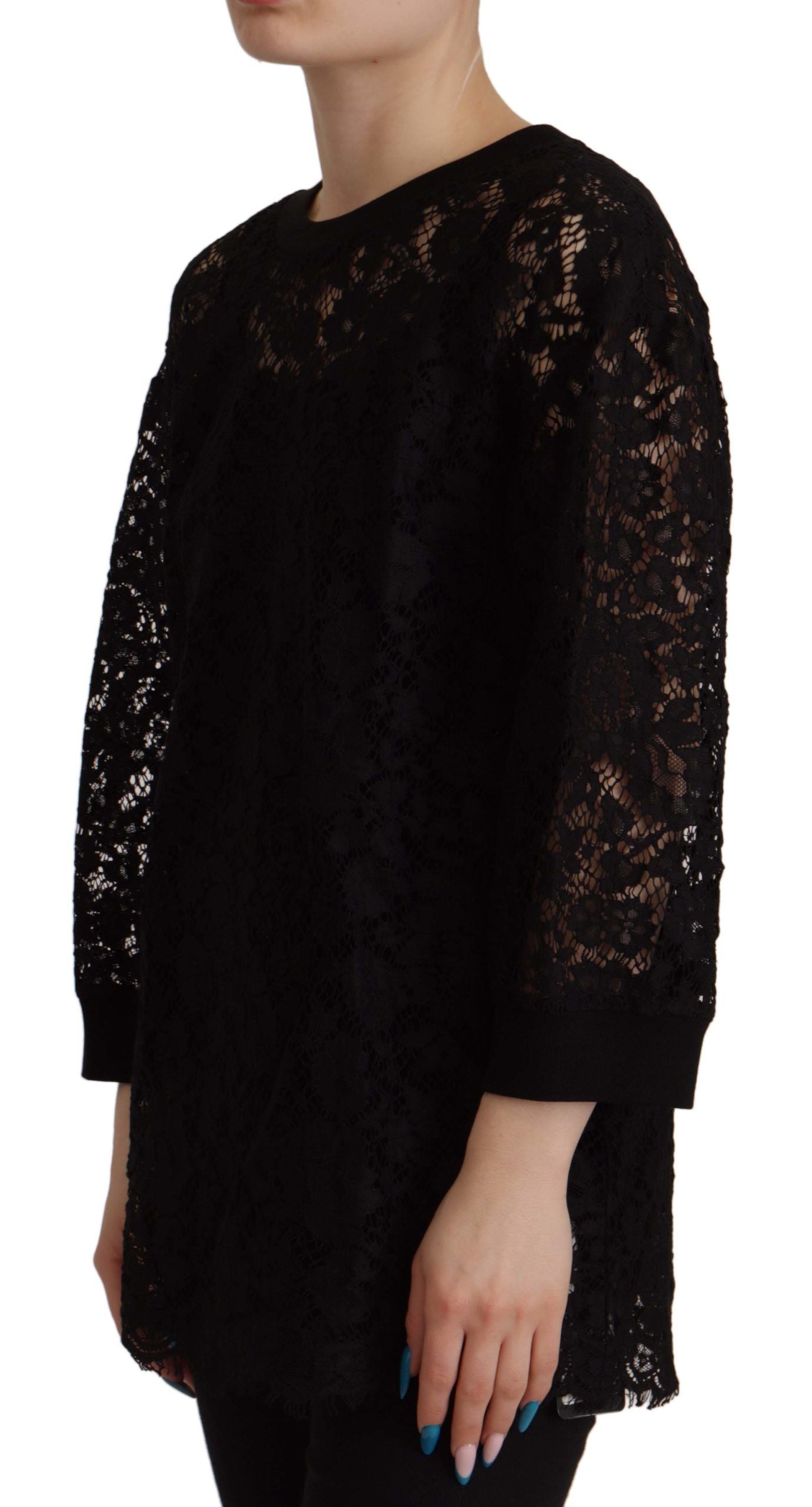 Chemisier Dolce & Gabbana "Sicily" en dentelle florale noire