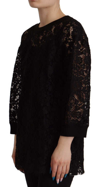 Chemisier Dolce & Gabbana "Sicily" en dentelle florale noire