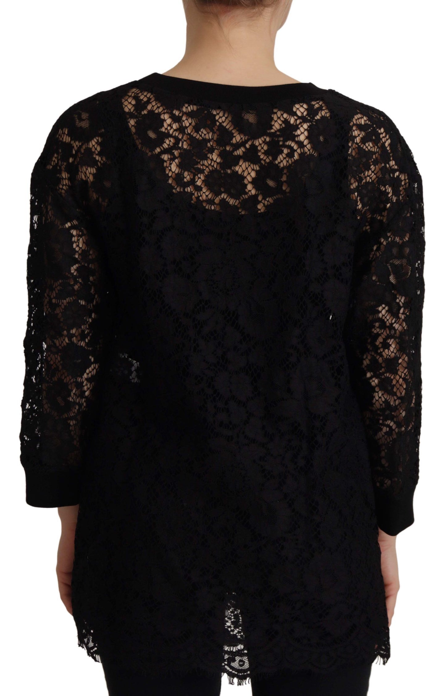 Chemisier Dolce & Gabbana "Sicily" en dentelle florale noire