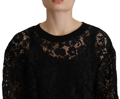 Chemisier Dolce & Gabbana "Sicily" en dentelle florale noire