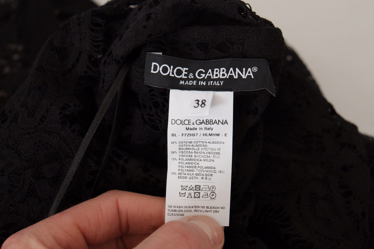 Chemisier Dolce & Gabbana "Sicily" en dentelle florale noire