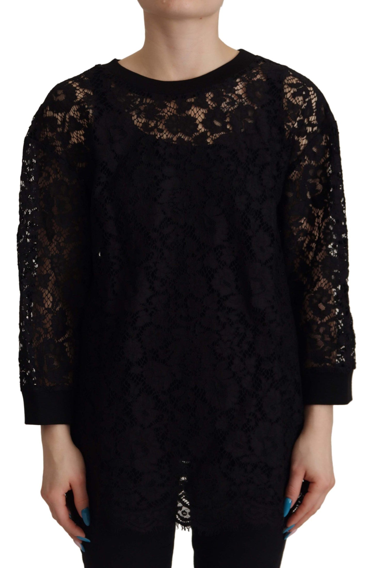 Chemisier Dolce & Gabbana "Sicily" en dentelle florale noire