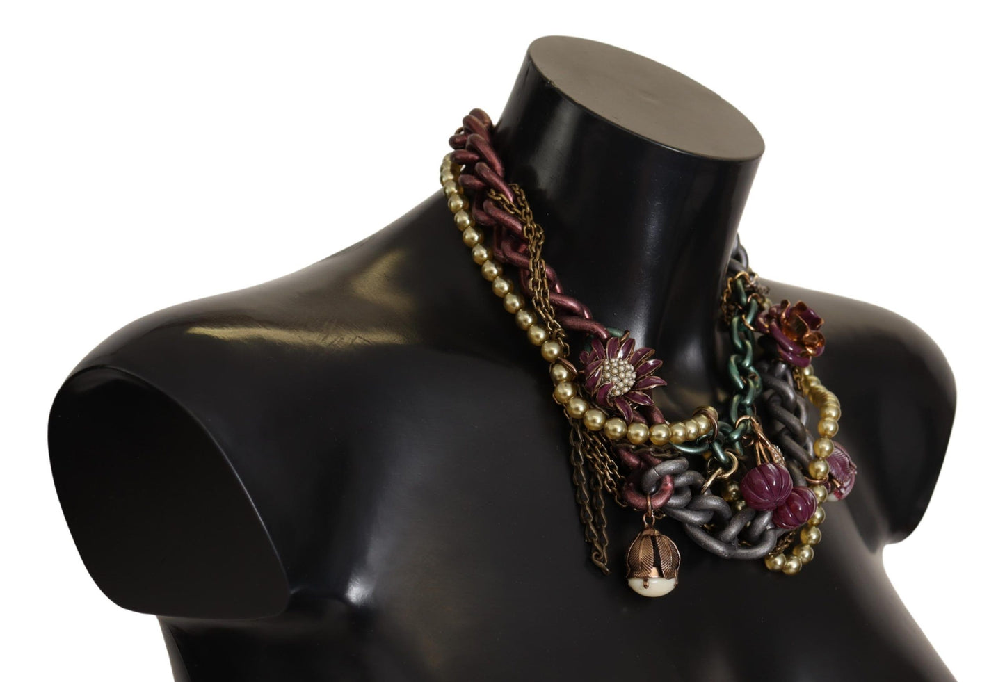 Collier ras-du-cou Dolce & Gabbana en laiton doré avec cristaux floraux Sicile