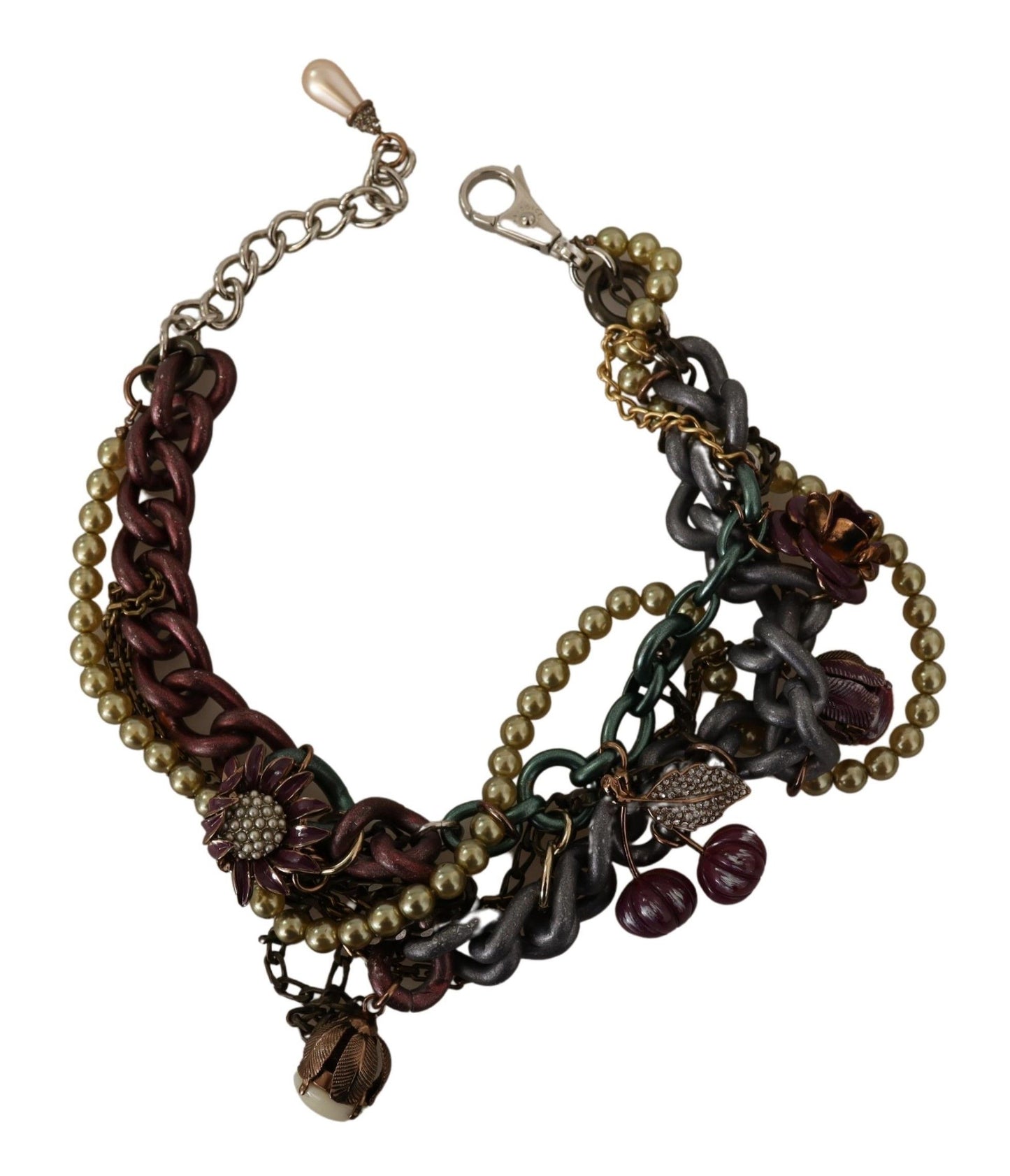 Collier ras-du-cou Dolce & Gabbana en laiton doré avec cristaux floraux Sicile