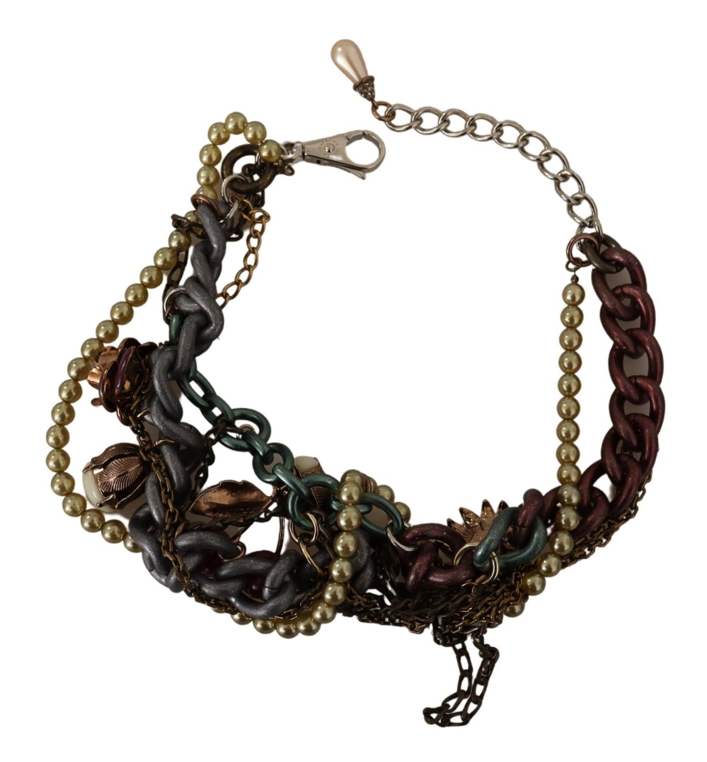 Collier ras-du-cou Dolce & Gabbana en laiton doré avec cristaux floraux Sicile