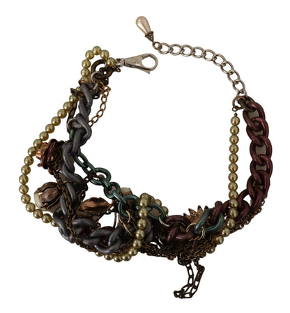Collier ras-du-cou Dolce & Gabbana en laiton doré avec cristaux floraux Sicile