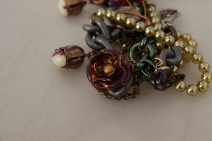 Collier ras-du-cou Dolce & Gabbana en laiton doré avec cristaux floraux Sicile