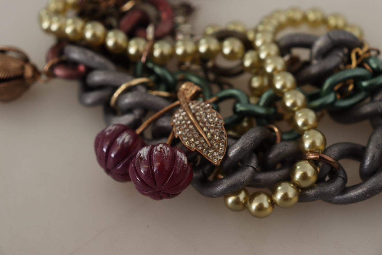 Collier ras-du-cou Dolce & Gabbana en laiton doré avec cristaux floraux Sicile