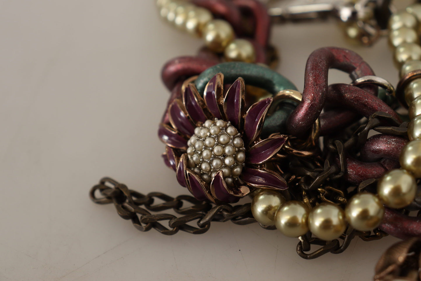 Collier ras-du-cou Dolce & Gabbana en laiton doré avec cristaux floraux Sicile