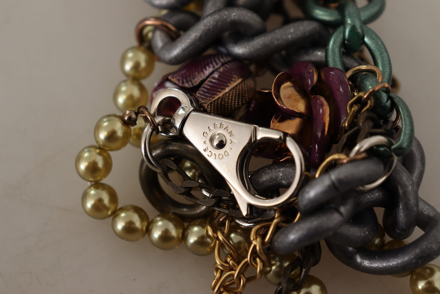 Collier ras-du-cou Dolce & Gabbana en laiton doré avec cristaux floraux Sicile