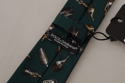Cravate en Soie Dolce & Gabbana Noire à Imprimé Fantaisie avec Accessoire Ajustable