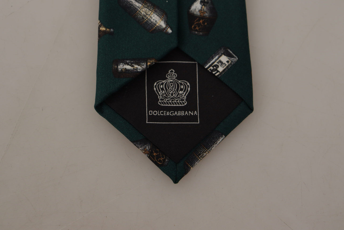 Cravate en Soie Dolce & Gabbana Noire à Imprimé Fantaisie avec Accessoire Ajustable