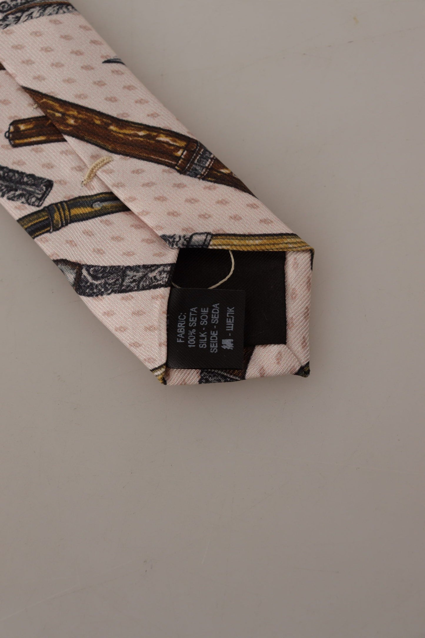 Accessoire de cou réglable Dolce & Gabbana en soie 100 %, imprimé pois roses
