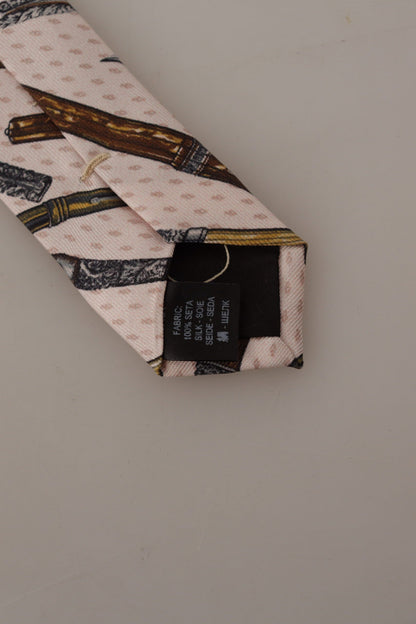 Accessoire de cou réglable Dolce & Gabbana en soie 100 %, imprimé pois roses