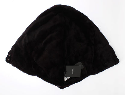 Dolce & Gabbana Chapeau Écharpe Cagoule en Fourrure de Belette Violette au Crochet