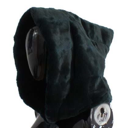 Capuche écharpe chapeau en crochet de fourrure de belette verte Dolce & Gabbana
