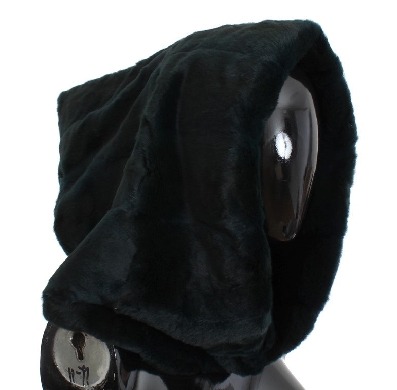 Capuche écharpe chapeau en crochet de fourrure de belette verte Dolce & Gabbana