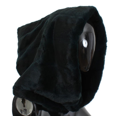 Capuche écharpe chapeau en crochet de fourrure de belette verte Dolce & Gabbana