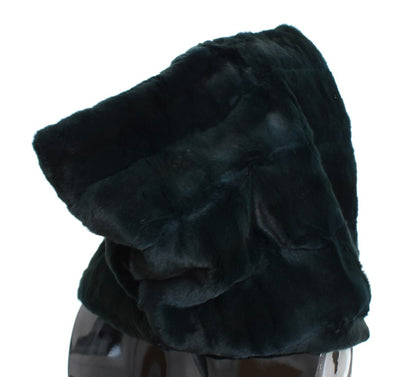 Capuche écharpe chapeau en crochet de fourrure de belette verte Dolce & Gabbana