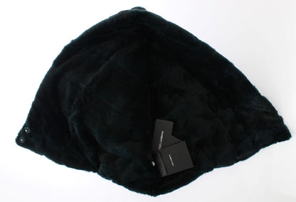 Capuche écharpe chapeau en crochet de fourrure de belette verte Dolce & Gabbana