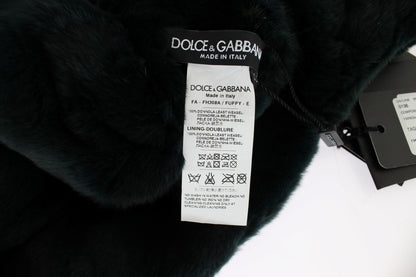 Capuche écharpe chapeau en crochet de fourrure de belette verte Dolce & Gabbana