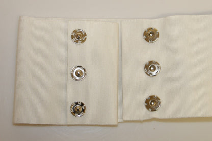 Ceinture de défilé large Dolce & Gabbana en laiton et cristaux blancs