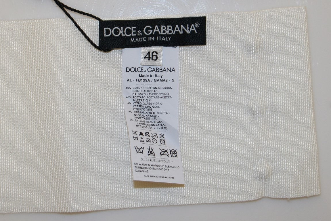 Ceinture de défilé large Dolce & Gabbana en laiton et cristaux blancs