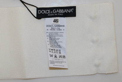 Ceinture de défilé large Dolce & Gabbana en laiton et cristaux blancs